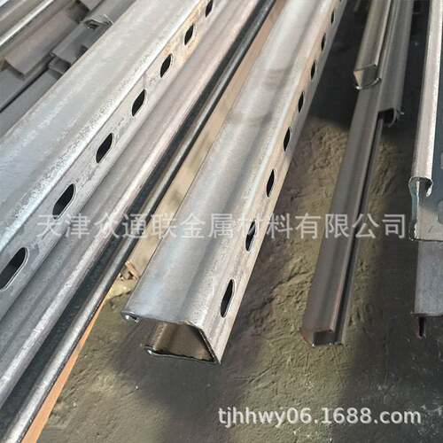 吊镀锌冷弯可喷塑热镀锌冲孔C型钢抗震支架 冲孔Q235BZ型钢厂家 - 图0