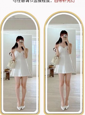 地穿衣镜子LED智能穿衣镜带灯可挂墙免安装落地镜服装店发店包邮
