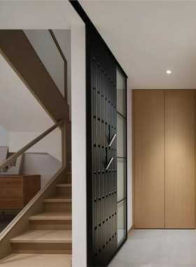 钢琴键式挂衣架电表箱遮挡挂衣架墙上壁挂榉木玄关挂衣区衣帽架