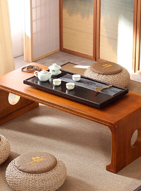 6R实木飘窗桌日式榻榻米茶几炕桌阳台桌矮桌窗台小桌子茶桌国学桌