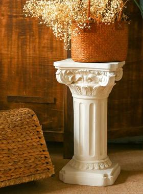JK慕空间 复古桌面落地树脂罗马柱装饰摆件 花园柱子置物花盆柱