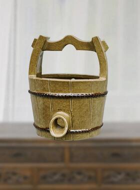 陶瓷流水摆件鱼缸流水装置养鱼循环水系统水箱景观摆件桶过过滤