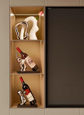 大象酒柜装饰品红酒架摆件现代轻奢高档家居客厅电视柜工艺品摆设