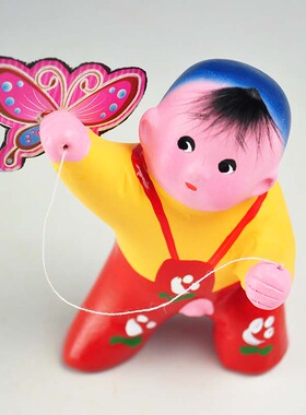 天津泥人张小百子春风得意结婚求子娃娃摆件送新人新婚泥娃娃