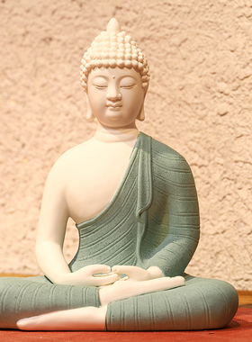 释迦摩尼陶瓷阿弥陀佛新中式菩提如来佛像摆件客厅玄关装佛具饰品