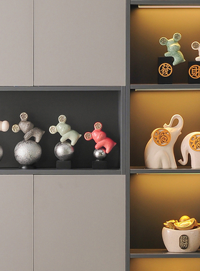 高档新中式酒柜装饰品摆件客厅家居玄关电视柜办公室桌面工艺品