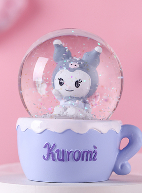 新款卡通杯子狗迷你水晶球可爱萌宠大耳狗带灯儿童房摆件生日礼物