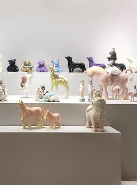 白夜童话月光兔 雕塑艺术摆件客厅中式软装家居饰品可爱生日礼物