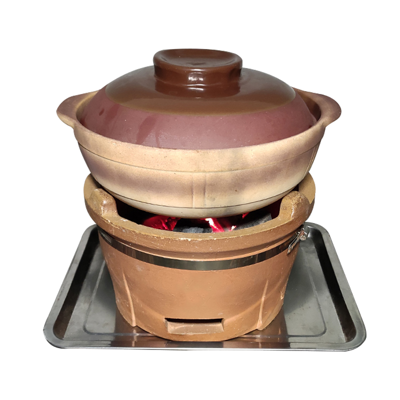 木炭火锅炉港式打边炉红泥炉小炭炉老式陶土泥炉传统粗陶砂锅商用 - 图3