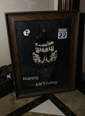 拼豆人DIY磁控灯蛋糕生日礼物