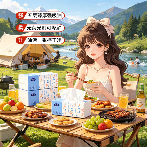 （湿水强韧）家用实惠装原木学生宿舍柔韧亲肤擦手卫生耐用1包 - 图2
