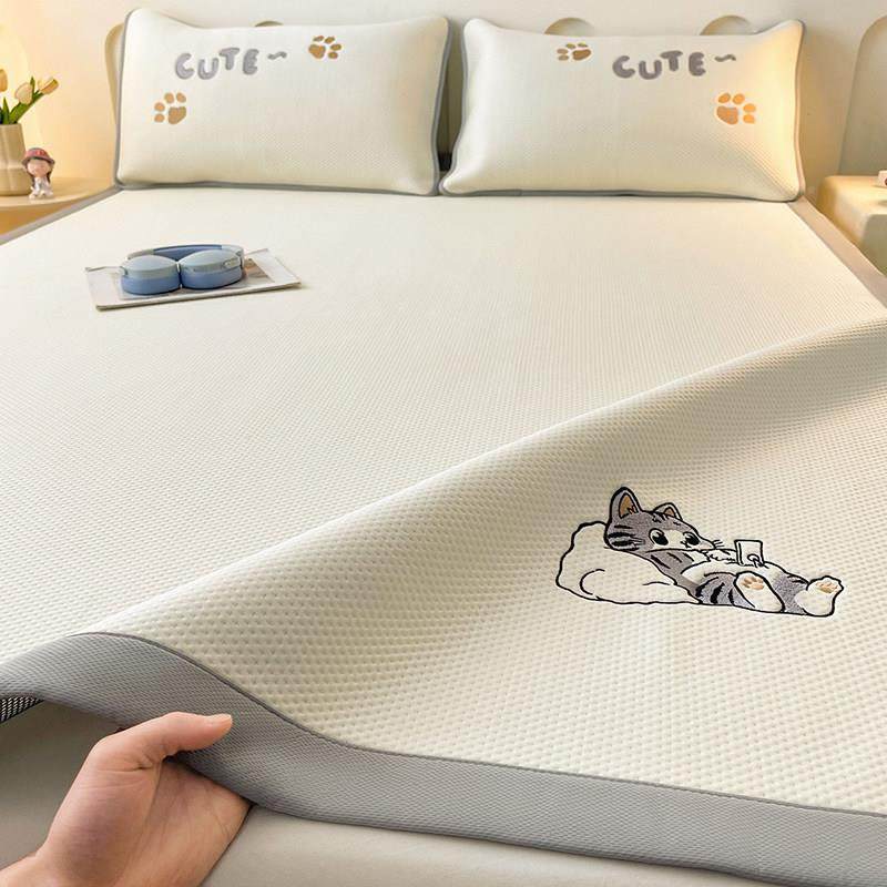 夏可20250425季凉感冰丝豆豆凉三件套机可洗空调软席子席床笠款儿,淘宝优惠券,粉丝福利购,淘宝优惠卷