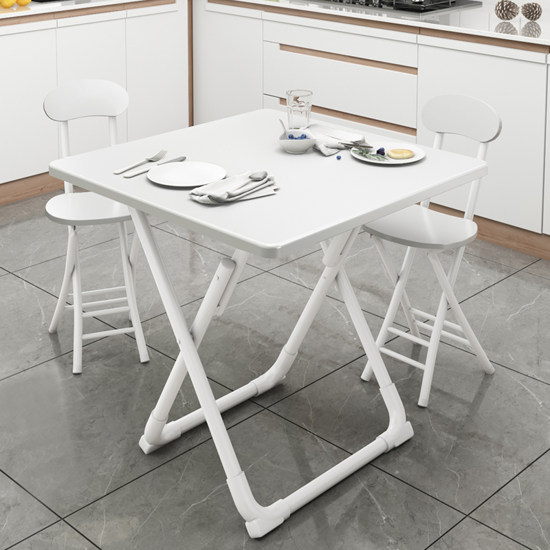 折叠桌子家用餐桌现代饭桌小户型方桌休闲洽谈桌椅长方形 - 图1
