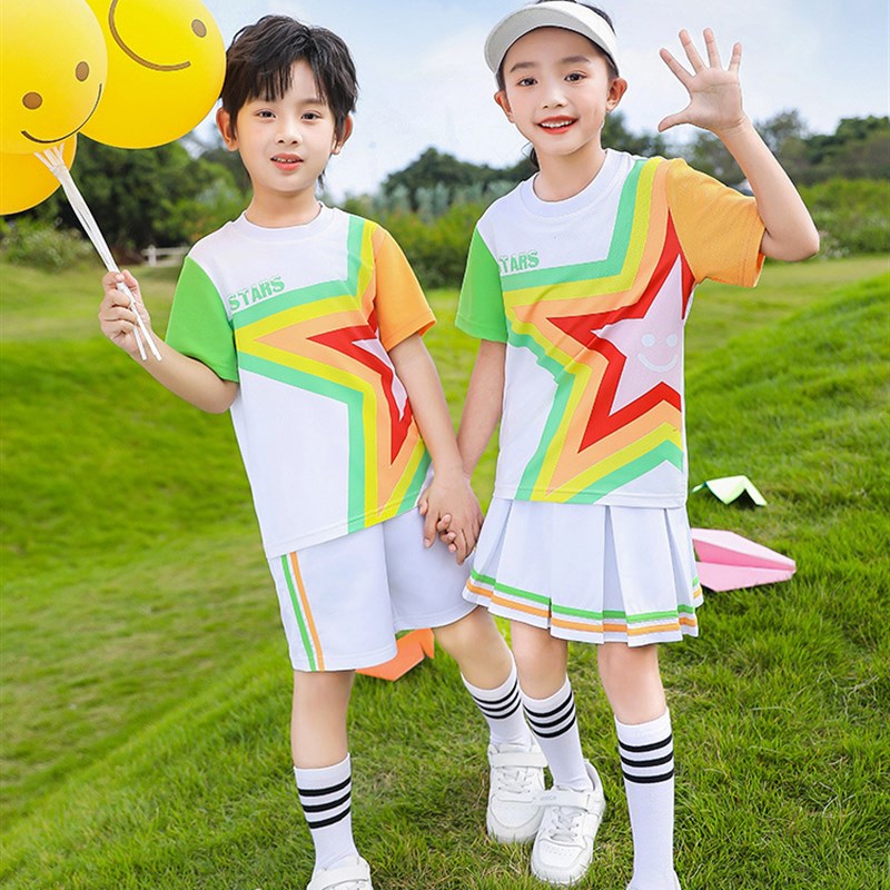 幼儿园园服夏装运动儿童校服小学生班服六一节啦啦操表演服套装 - 图3