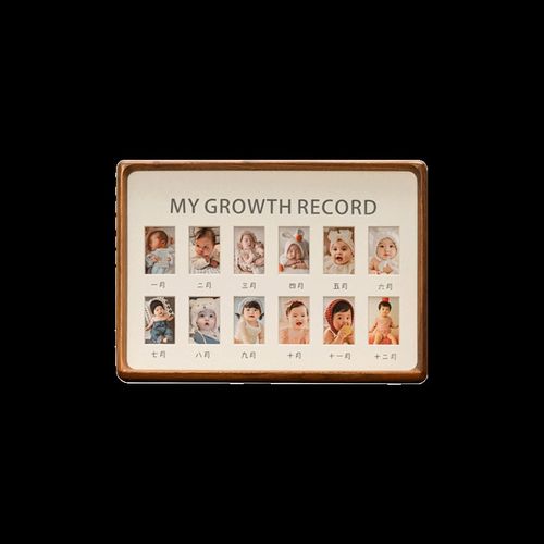 宝宝出生12个月纪念实木相框摆台定制婴儿照diy周岁生日成长礼物 - 图3