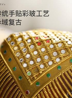 泰国实木雕大象客摆件一对木厅140245玄关酒柜泰式装饰品迁礼乔品