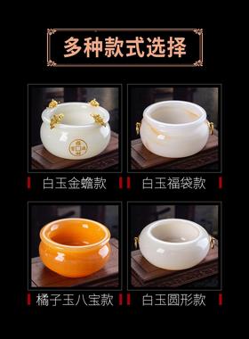 石诚记高客厅摆艺件聚宝盆工天然玉石品档前台装饰品VNK创意开业