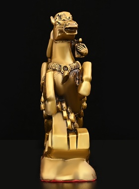 纯铜马上封侯摆件拿印马上猴家居书房办公室装饰品送商务礼品