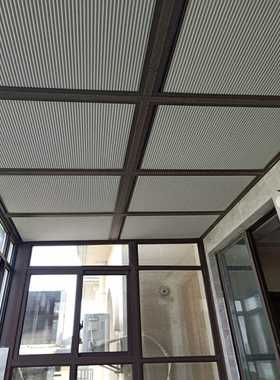 BTV4阳光房遮阳顶帘阳台天窗电动全遮光玻璃房顶隔热手拉蜂巢帘