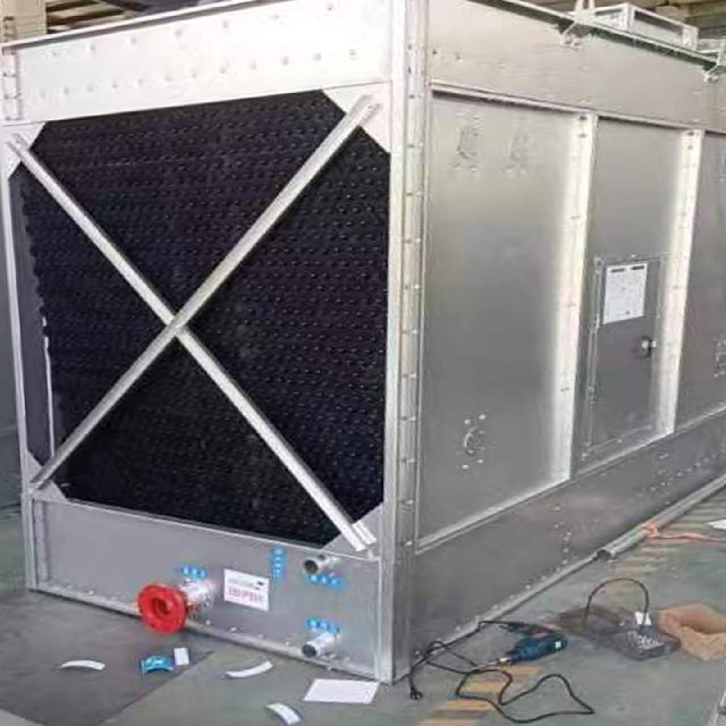 半钢型开式方形横流冷却塔空调系统循环水降温高效率低噪音低能耗 - 图2