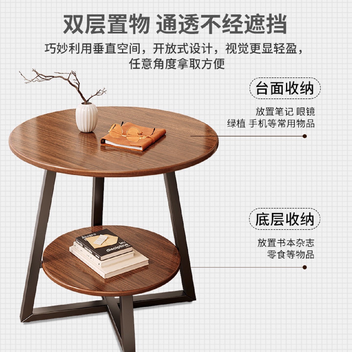 小圆桌沙发边几轻奢茶几迷你小茶桌客厅家用角几简易出租屋小桌子,淘宝优惠券,粉丝福利购,淘宝优惠卷