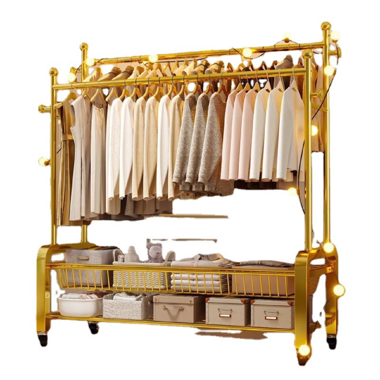 衣架落地立式晾衣架家用衣架衣帽架组装衣柜简易挂衣架置物架收纳 - 图3