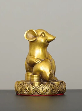 纯铜生肖摆件十二生肖鼠牛虎全套黄铜龙蛇家居马羊猴鸡客厅工艺品