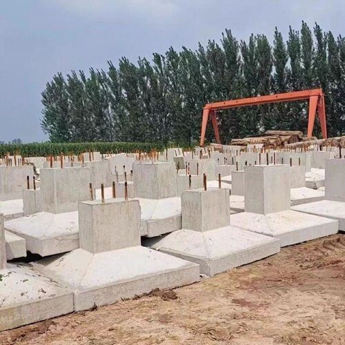 钢结构基础墩混凝土独立式预制水泥墩配重块浇筑方台梯形基础 - 图0