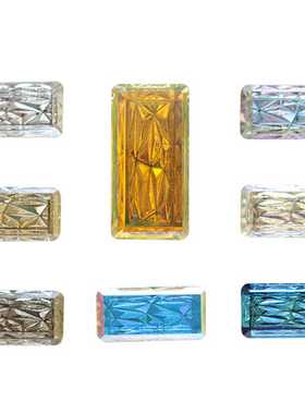 美甲新款长方直角浮雕异形水晶钻指甲贴钻饰品DIY配件美甲材料