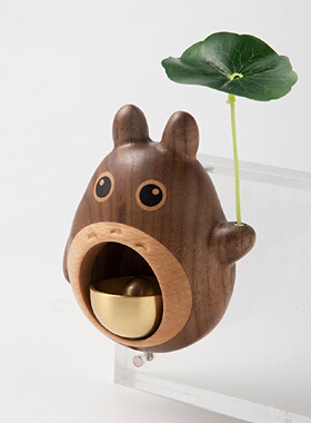 新黑胡桃木铃铛新家乔迁礼物搬家新居礼品门上P挂件装饰入户提醒