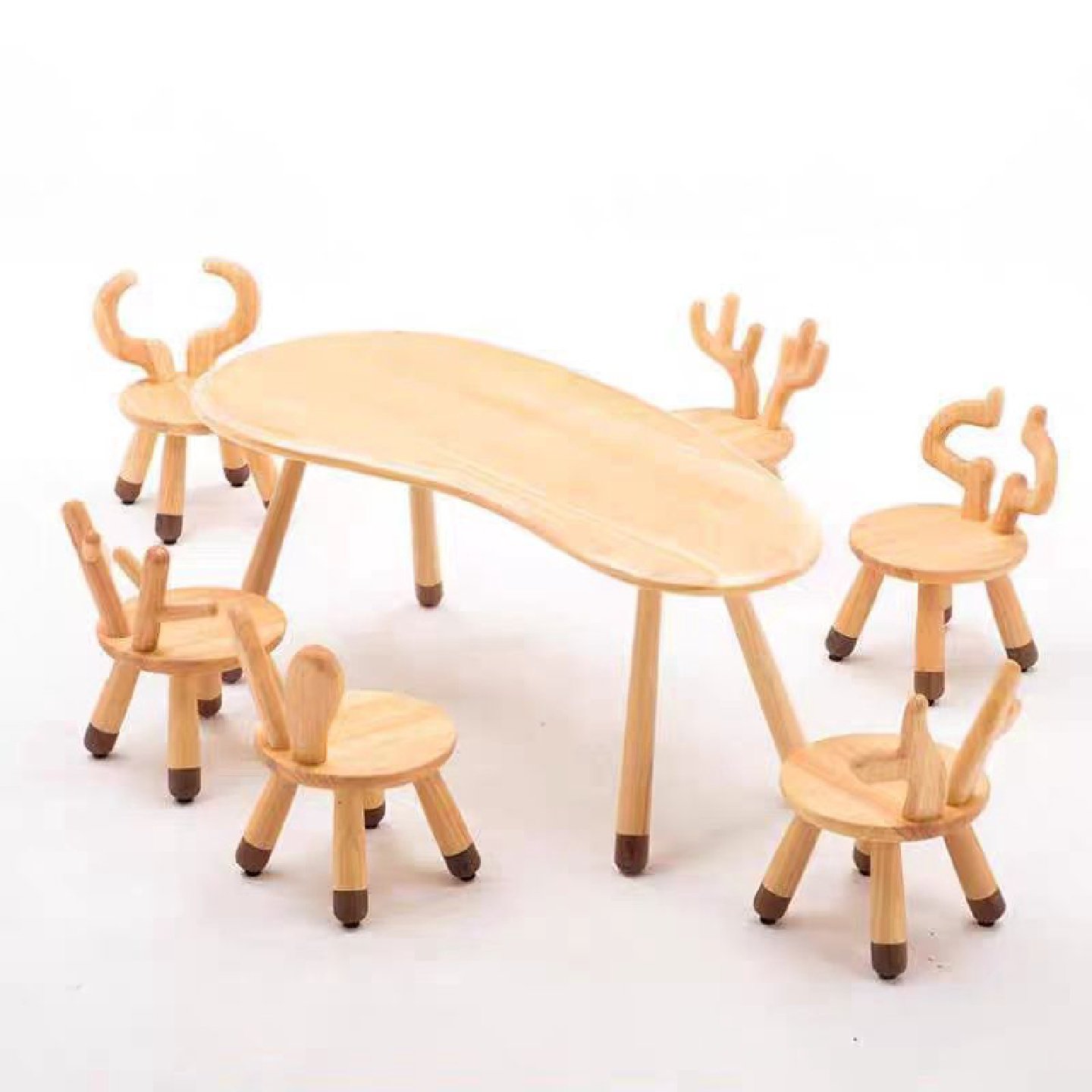 幼儿园实木桌椅组合简约绘本阅读活动区现代儿童动物创意小椅子,淘宝优惠券,粉丝福利购,淘宝优惠卷
