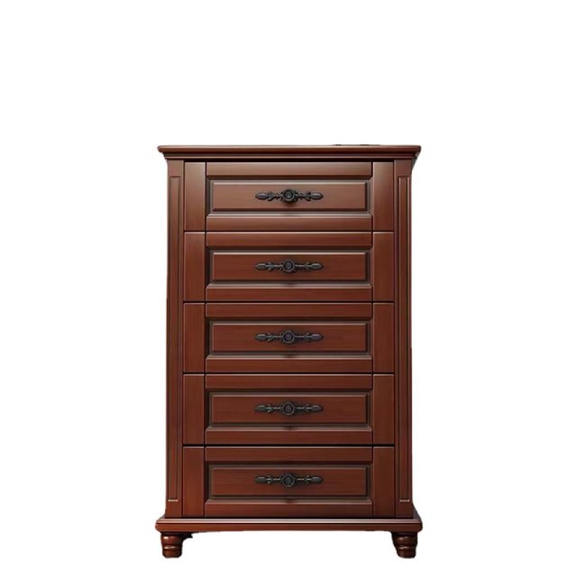 Solid wood chest of cabinets European style cabinets Modern simple bedroom American storage cabinet chest of cabinets Five draw cabinets Living room dining side cabinet
