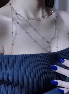 锁骨链胸链女轻奢高级感纯欲风饰品闪钻吊坠身体链项链情人节穿搭