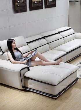 现代简约轻奢纳帕皮沙发品质超纤皮小户型客厅皮沙发整装设计家具