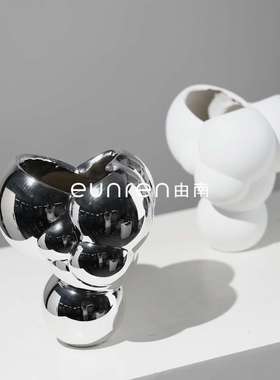 ins北欧泡沫云花器花瓶创意家居插干花树脂工艺品摆件样板房装饰