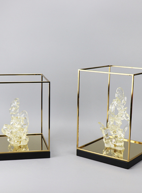 现代新中式创意亚克力摆件假山书房玄关柜室内设计师软装家居配饰