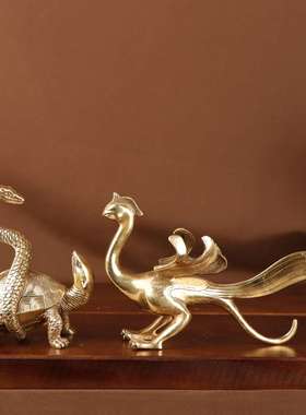 杨铜记 铜四圣 玄武朱雀青龙白虎铜四位神四圣铜摆件