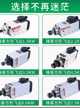 雕刻机主轴电机风冷高速主轴电机1.5/2.2/3.5/4.5/6kw主轴开料机