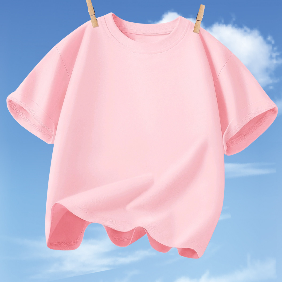 夏季透气纯棉儿童t恤纯色短袖百搭男女童白色校服班服休闲童装潮,淘宝优惠券,粉丝福利购,淘宝优惠卷