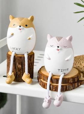 北欧置物架吊脚娃娃装饰品小摆件 ins风家居客厅房间创意可爱摆设