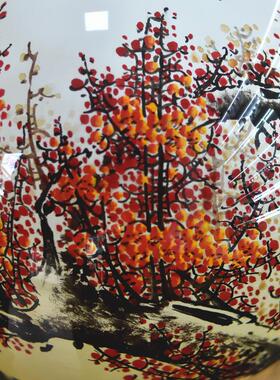 梅花内画水晶琉璃球手绘玻璃工艺品摆件新房装饰品开业礼物品