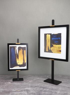 北欧金属落地画架样板房售楼部卧室书房客厅餐厅电视柜家居摆件
