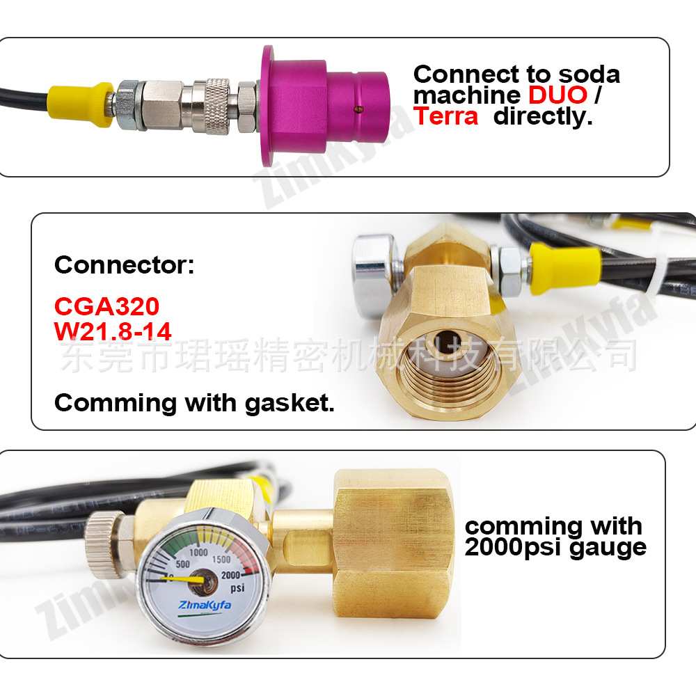 跨境Sodastream DUO/Terra专用新款苏打气泡水机快速接大瓶过气管 - 图1