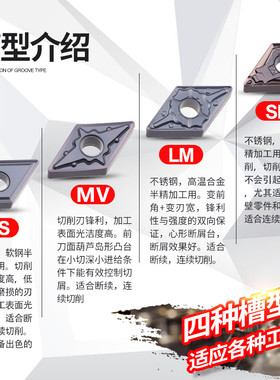 数控车刀片DNMG150404不锈钢专用55度菱形150408外圆车床机夹刀粒