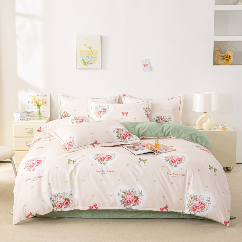 猫猫 清新云朵糯糯棉亲肤四件套床单被套