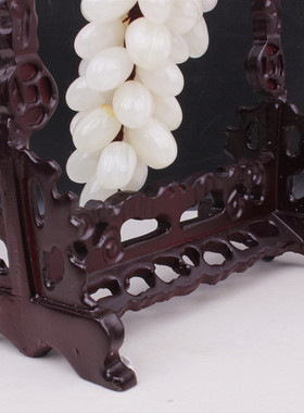 新疆玉器雕玉石葡萄摆件客厅酒柜装饰品乔迁新居礼物礼品招财摆件