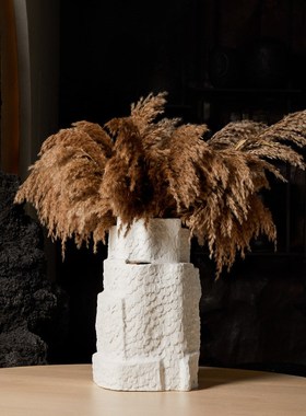 新中式陶瓷插花花器实木烛台复古首饰盒民宿客厅餐桌茶几摆件组合