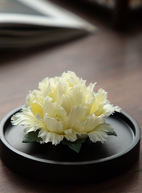 德化陶瓷瓷花摆件手工捏花牡丹扩香器中式桌面家居饰品香薰情礼品