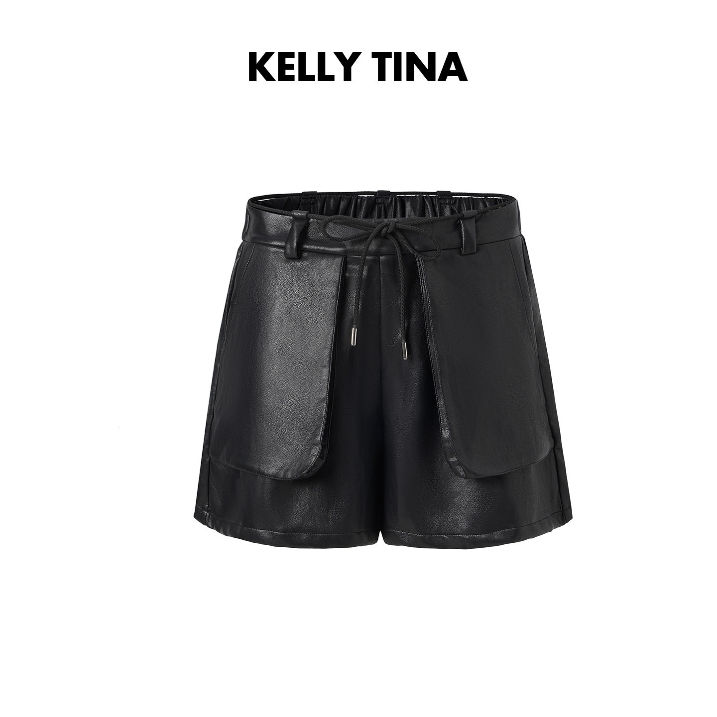 KELLY TINA随性休闲短裤女2025新款秋冬搭配黑色外穿简约显瘦皮裤,淘宝优惠券,粉丝福利购,淘宝优惠卷