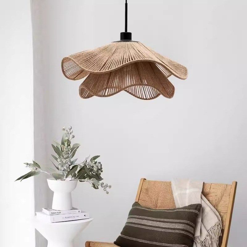 日式侘寂风麻绳吊灯禅意茶室民宿设计师餐厅卧室服装店中古艺术灯,淘宝优惠券,粉丝福利购,淘宝优惠卷